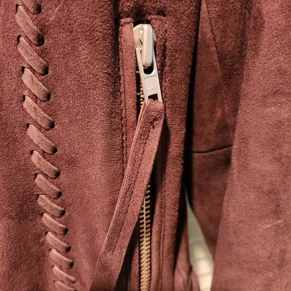 MUUBAA Brown Leather Belted Biker Moto Jacket NWT - Picture 9 of 14